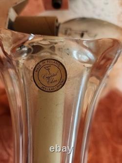 Hand Blown Murano-style, Pink Glass Table Lamp With Ruffled Shade