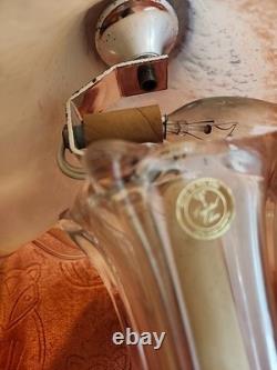 Hand Blown Murano-style, Pink Glass Table Lamp With Ruffled Shade