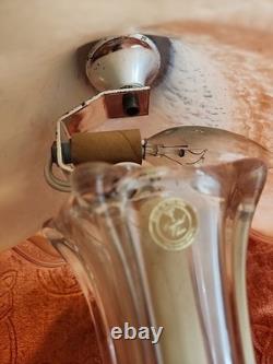 Hand Blown Murano-style, Pink Glass Table Lamp With Ruffled Shade