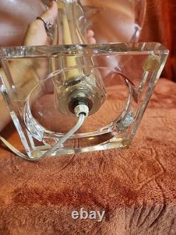 Hand Blown Murano-style, Pink Glass Table Lamp With Ruffled Shade