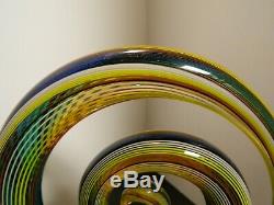Hand Blown Rainbow Colored Circular Abstract Murano Art Glass Sculpture Excell