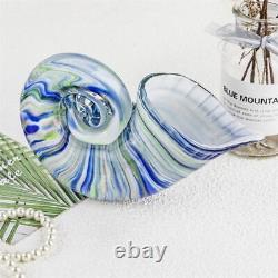 Hand Blown Sea Shell Large Murano Art Paperweight Glass Conch Figurine Sculpture