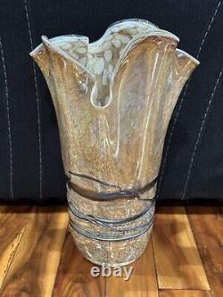 Hand Blown Studio Art Murano Handkerchief Vase