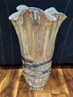 Hand Blown Studio Art Murano Handkerchief Vase