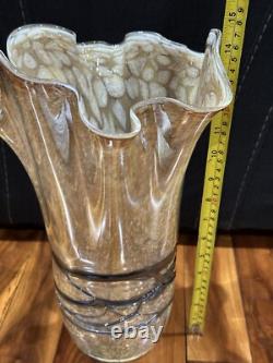 Hand Blown Studio Art Murano Handkerchief Vase