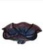 Hand Blown Venetian Compote Bowl Murano Art Glass Point Blue Amethyst Ruffle VTG
