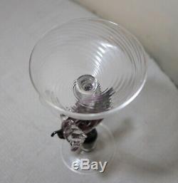 Hand blown Dragon Venetian Murano art studio glass goblet chalice stemware cup