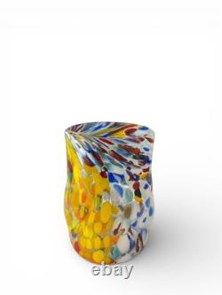 Hand blown Murano Goti drinking glasses set 6, Mix Color made Murano