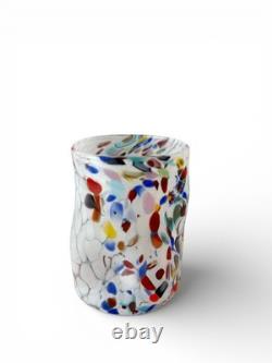 Hand blown Murano Goti drinking glasses set 6, Mix Color made Murano