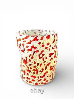 Hand blown Murano Goti drinking glasses set 6, color mix made in Italy Murano