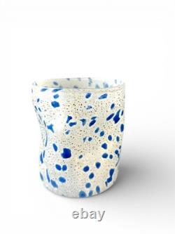 Hand blown Murano Goti drinking glasses set 6, color mix made in Italy Murano