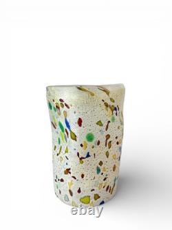 Hand blown Murano drinking glasses set tumblers glass color made in Italy Murano