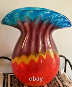 Hand blown Murano glass, multi-coloredVase