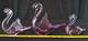 Hand blown Murano glass swans