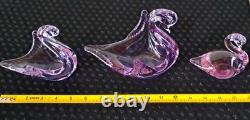 Hand blown Murano glass swans