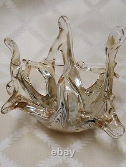 Hand blown Venetian Murano Italian art studio glass bowl Italy gorgeous