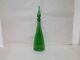 Hand blown glass decanter in green by Empoli from Murano, Italy