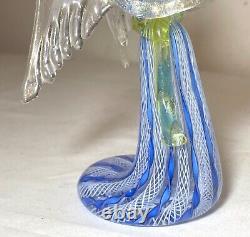 Hand blown vintage Italian Murano studio art Glass angel candle holder statue