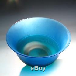 Handblown Italian MURANO Art Glass Bright Blue-Teal-Green Bowl Very Large Bowl