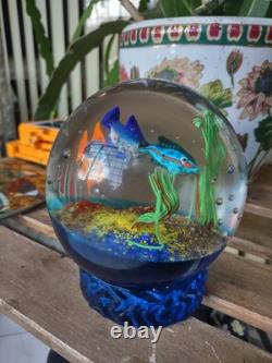 Heavy Like Murano Fish Sea Coral Hand Blown Glass Paperweight