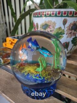 Heavy Like Murano Fish Sea Coral Hand Blown Glass Paperweight