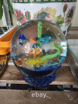Heavy Like Murano Fish Sea Coral Hand Blown Glass Paperweight