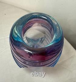 High quality vintage hand blown Italian Murano signed art studio glass vase