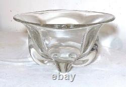 High quality vintage hand blown clear glass Italian centerpiece bowl Murano