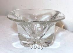 High quality vintage hand blown clear glass Italian centerpiece bowl Murano