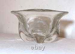 High quality vintage hand blown clear glass Italian centerpiece bowl Murano