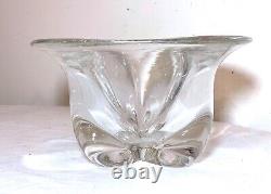 High quality vintage hand blown clear glass Italian centerpiece bowl Murano