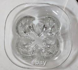 High quality vintage hand blown clear glass Italian centerpiece bowl Murano