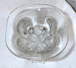 High quality vintage hand blown clear glass Italian centerpiece bowl Murano