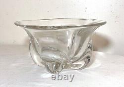 High quality vintage hand blown clear glass Italian centerpiece bowl Murano