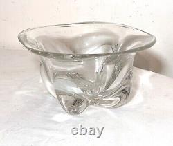 High quality vintage hand blown clear glass Italian centerpiece bowl Murano