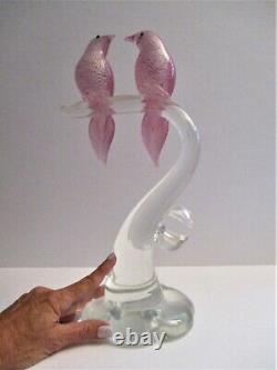 Hollywood Regency Formia Vetri de Murano Art Glass Love Birds Sculpture Italy