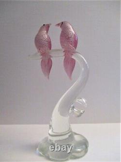 Hollywood Regency Formia Vetri de Murano Art Glass Love Birds Sculpture Italy