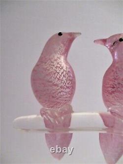 Hollywood Regency Formia Vetri de Murano Art Glass Love Birds Sculpture Italy