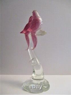 Hollywood Regency Formia Vetri de Murano Art Glass Love Birds Sculpture Italy