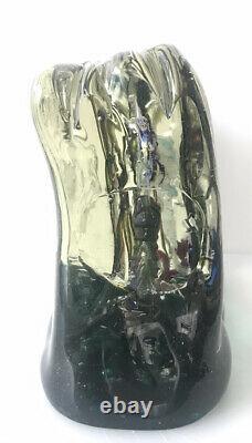 Huge Gino Cenedese Glass Aquarium Block Murano Seahorse Jellyfish 11.1 Pounds