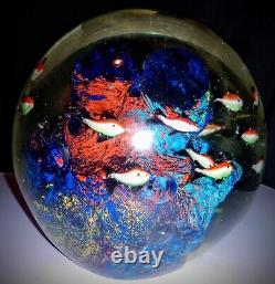 Huge Glass Murano Tropical Fish Aquarium Or Reef Over 7.5 Lbs. 5.5 Diameter