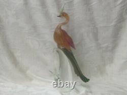 Huge Murano Art Glass Bird Of Paradise Figurine VINTAGE EX! 18