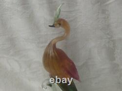 Huge Murano Art Glass Bird Of Paradise Figurine VINTAGE EX! 18