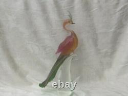 Huge Murano Art Glass Bird Of Paradise Figurine VINTAGE EX! 18