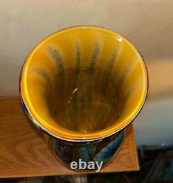 Huge Murano Hand-Blown Millefiori Abstract Glass Vase Italy