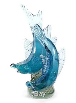 Huge Vintage Murano Italian Art Glass Double Fish Sculpture 23 7/8 Bullicante