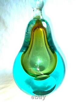 Huge Vintage Salviati Murano Hand Blown Art Glass Fruit Paperweight Pear