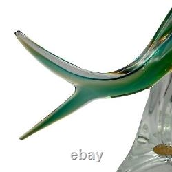 ICET Arte Venezuela Murano Hand Blown Glass Green Clear Fish Millefiori Eyes