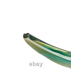 ICET Arte Venezuela Murano Hand Blown Glass Green Clear Fish Millefiori Eyes