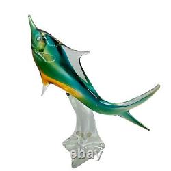 ICET Arte Venezuela Murano Hand Blown Glass Green Clear Fish Millefiori Eyes